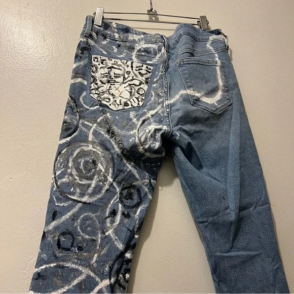 Upcycled Old Navy Super Skinny Mid Rise Jeans Women’s 10 - Picture 10 of 16